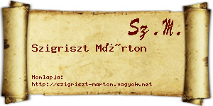 Szigriszt Márton névjegykártya