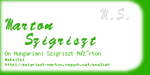 marton szigriszt business card